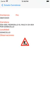 Estado Carreteras Salamanca screenshot 1