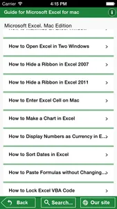 Guide for Microsoft Excel for Mac screenshot 1