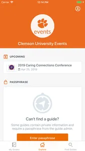 Clemson University Events screenshot 1