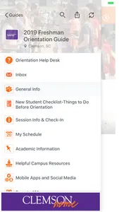 Clemson University Events screenshot 2