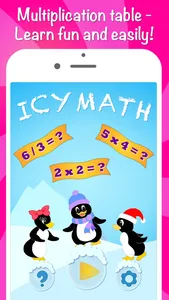 Icy Math - Multiplication table for kids, multiplication and division skills, good brain trainer game for adults! screenshot 0