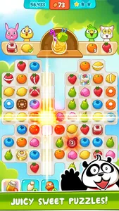 Panda Juice - matching 3 fruit land puzzle adventure screenshot 3