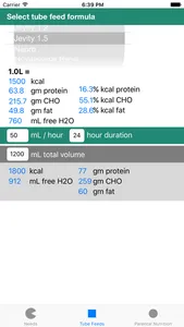 TPN and Tube Feeding - Nutricalc for RDs screenshot 1