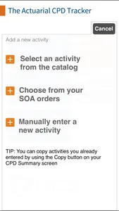 SOA CPD Tracker screenshot 2