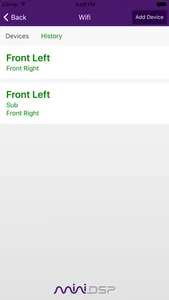 miniDSP control App screenshot 2