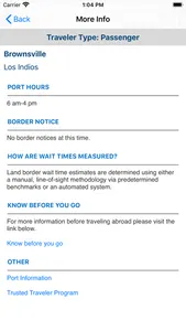 CBP Border Wait Times screenshot 3