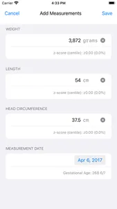 Preterm Growth Tracker screenshot 3