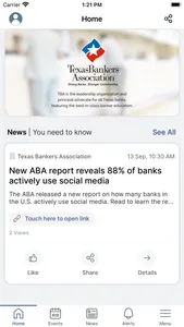 Texas Bankers Association screenshot 1