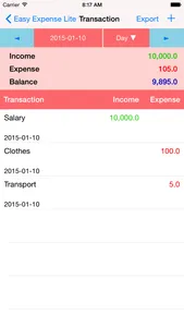 Easy Expense Lite screenshot 1