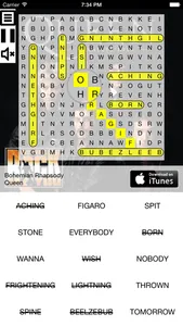 Lyric Jukebox Word Search screenshot 1