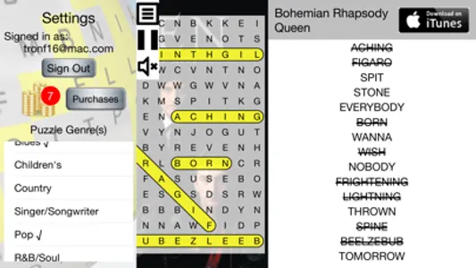 Lyric Jukebox Word Search screenshot 2