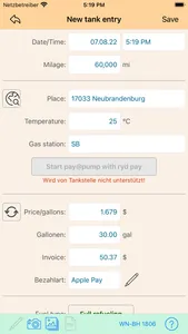 HB-Spritverbrauch screenshot 2