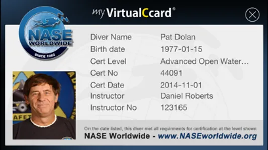 NASE Worldwide VirtualCcard ® screenshot 3