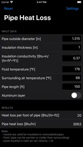 Pipe Heat Loss screenshot 1