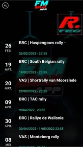 FM rally APP screenshot 1