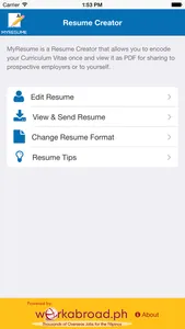 MyResume Resume Creator screenshot 1