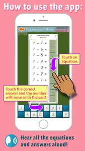 Montessori Subtraction Tables screenshot 1