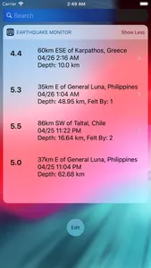 Earthquake Monitor screenshot 2