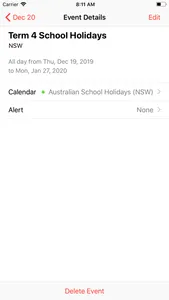 Australian School Holidays screenshot 3