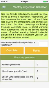 Vegetarian Calculator screenshot 2