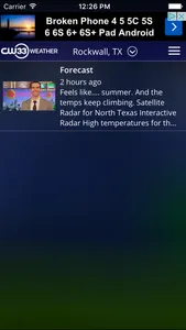 CW33 Dallas Texas Weather screenshot 3