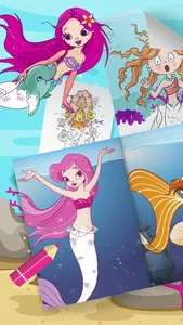 Magic mermaid coloring book screenshot 0