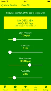 Nitrox Blender & Calculator screenshot 0