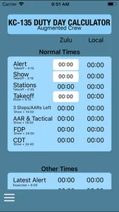 KC-135 Duty Day Calc screenshot 1