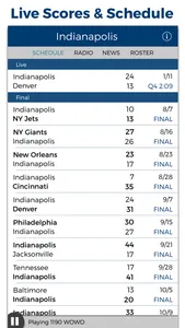 Indianapolis Football Radio & Live Scores screenshot 2