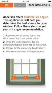 Andersen Sill Angle Finder screenshot 2