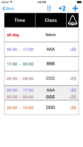 TC Scheduling Table screenshot 4