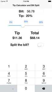 Free Tip Calculator and Bill Split screenshot 0