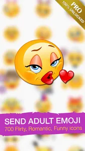 Adult Emoji Icons PRO - Romantic Texting & Flirty Emoticons Message Symbols screenshot 0