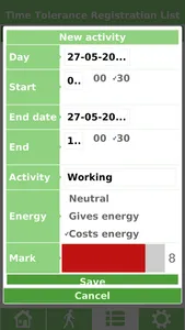 Time Tolerance Registration List Free screenshot 0