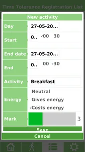 Time Tolerance Registration List Free screenshot 1